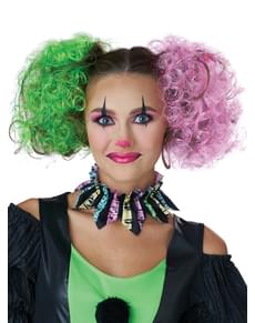 Chignons clown verts et violets femme