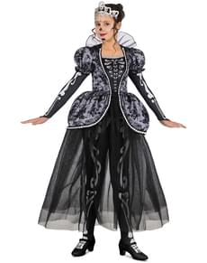 Costum regina scheletului pentru fete