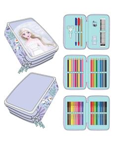 Estuche de tres cremalleras Elsa Frozen