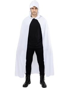 Witte cape met capuchon voor volwassenen