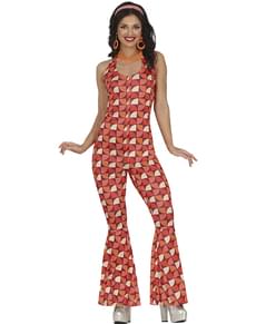 Costum roșu din anii '70 pentru femei