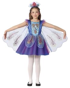 Fantasia de pavão com asas para menina