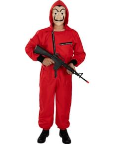 Maskeraddräkt från La Casa de Papel med gevär