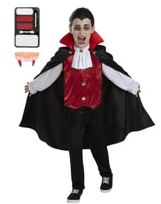 Κοστούμι Κόμης Δράκουλα για αγόρι με μακιγιάζ
