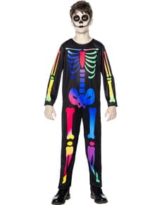 Kleurrijk Skeletkostuum Voor Kinderen