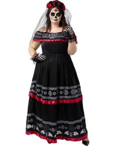 Costume da Dia de los Muertos da donna taglie forti