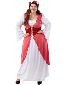 Modrý plus size kostým středověká princezna pro ženy