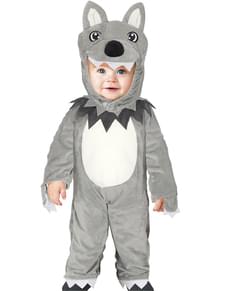 Gray wolf costume for baby