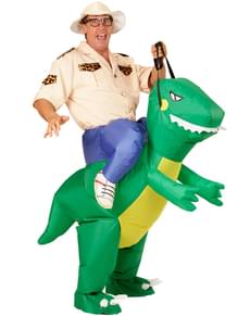 Inflatable Carry Me Dinosaur Rider Costume for Adults