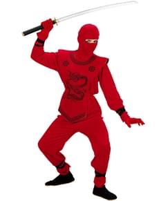 Maskeraddräkt Ninja drake röd för barn