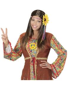 Peluca de hippie girasol para mujer
