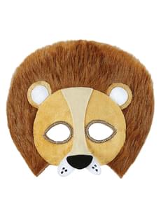 Masque lion en peluche adulte