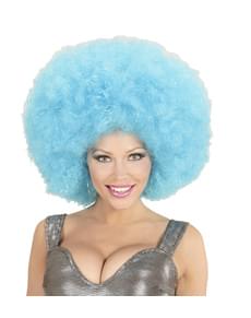 Parrucca afro blu gigante per adulto