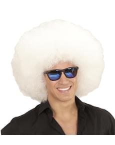 Paruka pro dospělé obří afro bílé