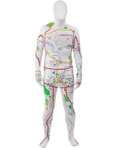 Costume da mappa della città seconda pelle per adulto