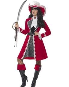 Scarlet Pirate Captain Costume for Women