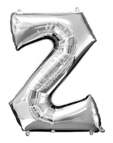 Ballon lettre Z argenté (86 cm)