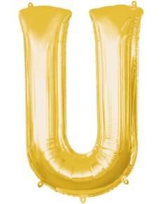 Gold Letter U Balloon (86 cm)