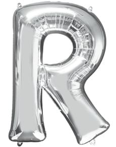 Silver Letter R Balon