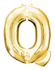 Золотая буква Q Balloon