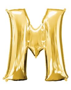Palloncino lettera M dorato (86 cm)