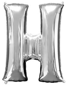 Palloncino lettera H argentato (86 cm)
