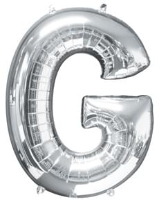 Balon srebrny literka G (86 cm)
