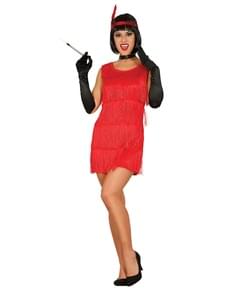 Fato de Charleston vermelho para mulher