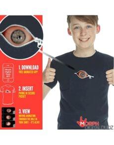 Camisola com olho inquietante fecho de correr infantil