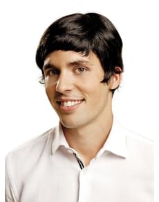 Peluca negra estilo años 60 para hombre