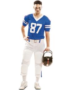Fato de jogador de futebol americano azul para homem