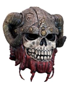 Skelet masker met rode baard van latex voor volwassenen