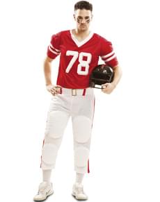 Fato de futebol americano vermelho para homem