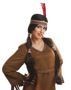 Indian wig with pigtails