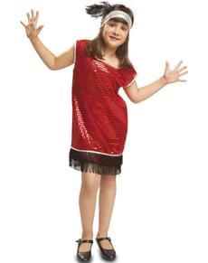 Girl`s red 1920's dress with tassles