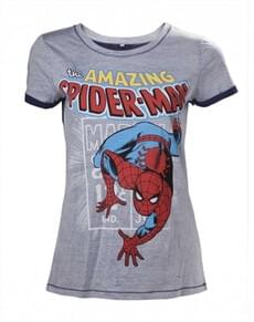 T-shirt de Homem-Aranha cinzenta para mulher