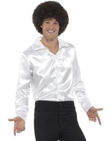 Camisa de raso blanca para hombre