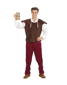 Fato de taberneiro medieval tradicional para homem