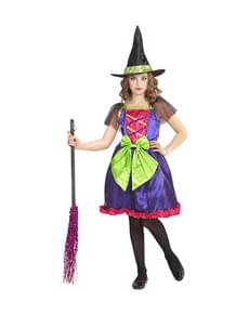 Fato de bruxa multicolor para menina