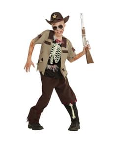 Fato de sheriff zombie para menino