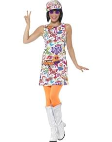 Costum anii 60 colorat pentru femeie