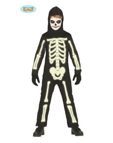 Shining in the dark skeleton costume for children