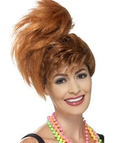 Peluca de cola de caballo lateral de los 80 para mujer