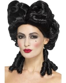 Women's black Baroque wig
