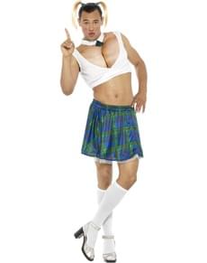 Costume da studentessa tettona per uomo