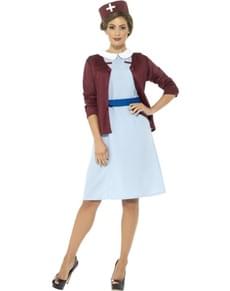Fato de enfermeira vintage azul para mulher