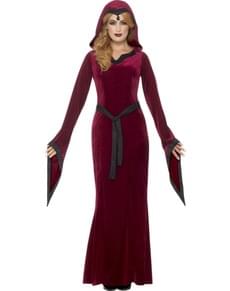 Costume da vampira in velluto granata per donna