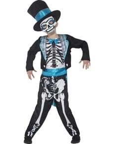 Fato de noivo dia dos mortos elegante para menino