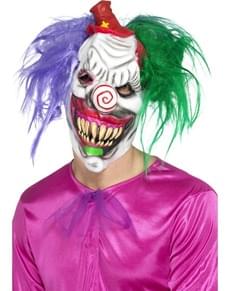 Maschera pagliaccio psicopatico multicolore in lattice per adulto
