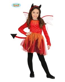 Disfraz de diablesa infantil tutú rojo para niña